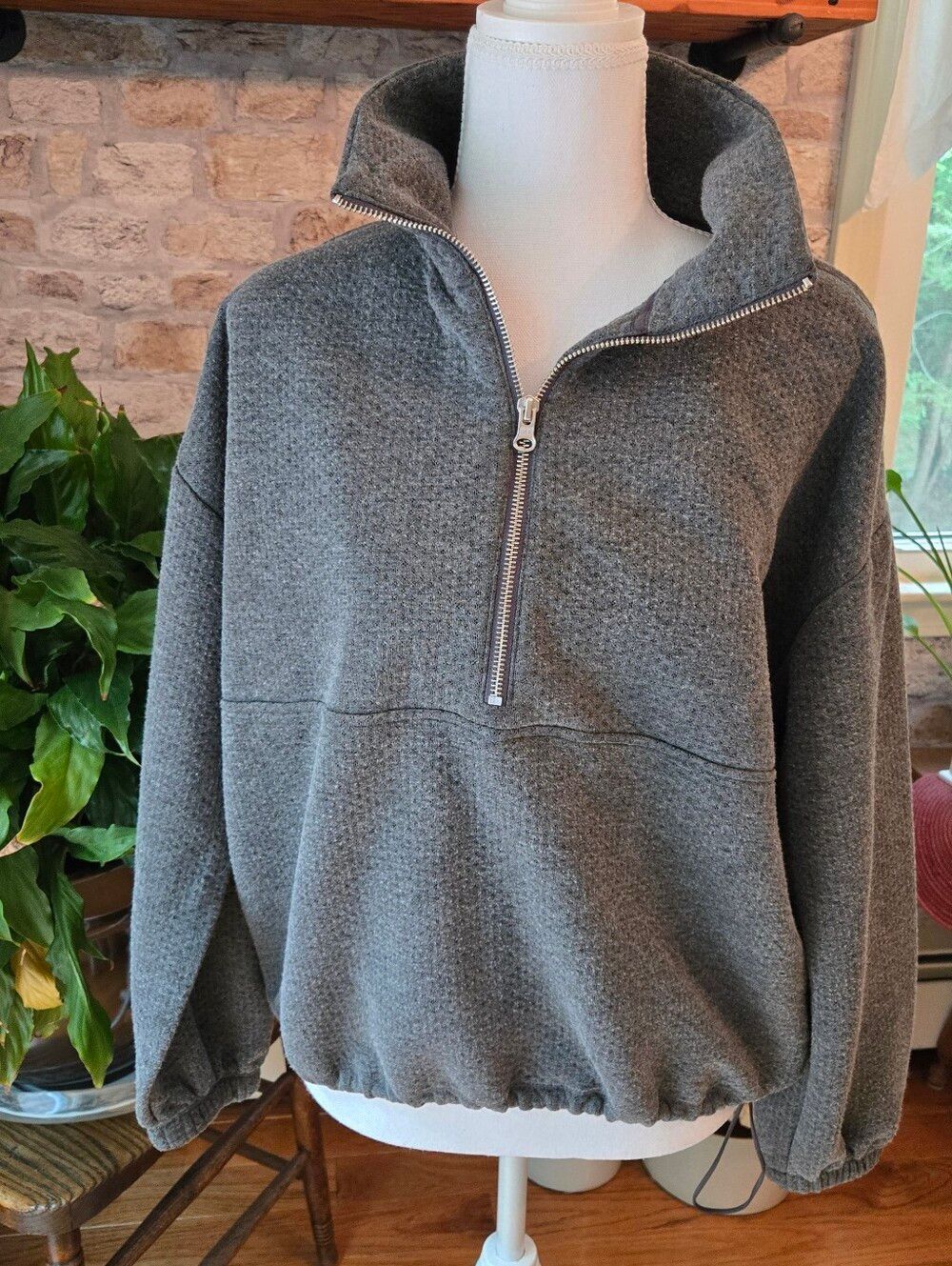 J. Crew Womens Heather Gray Zip-Up Sweater Size S